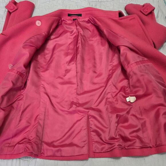 Express Design Studio Pink Wool Blend Pea Coat Woman's Size Medium - Picture 3 of 7